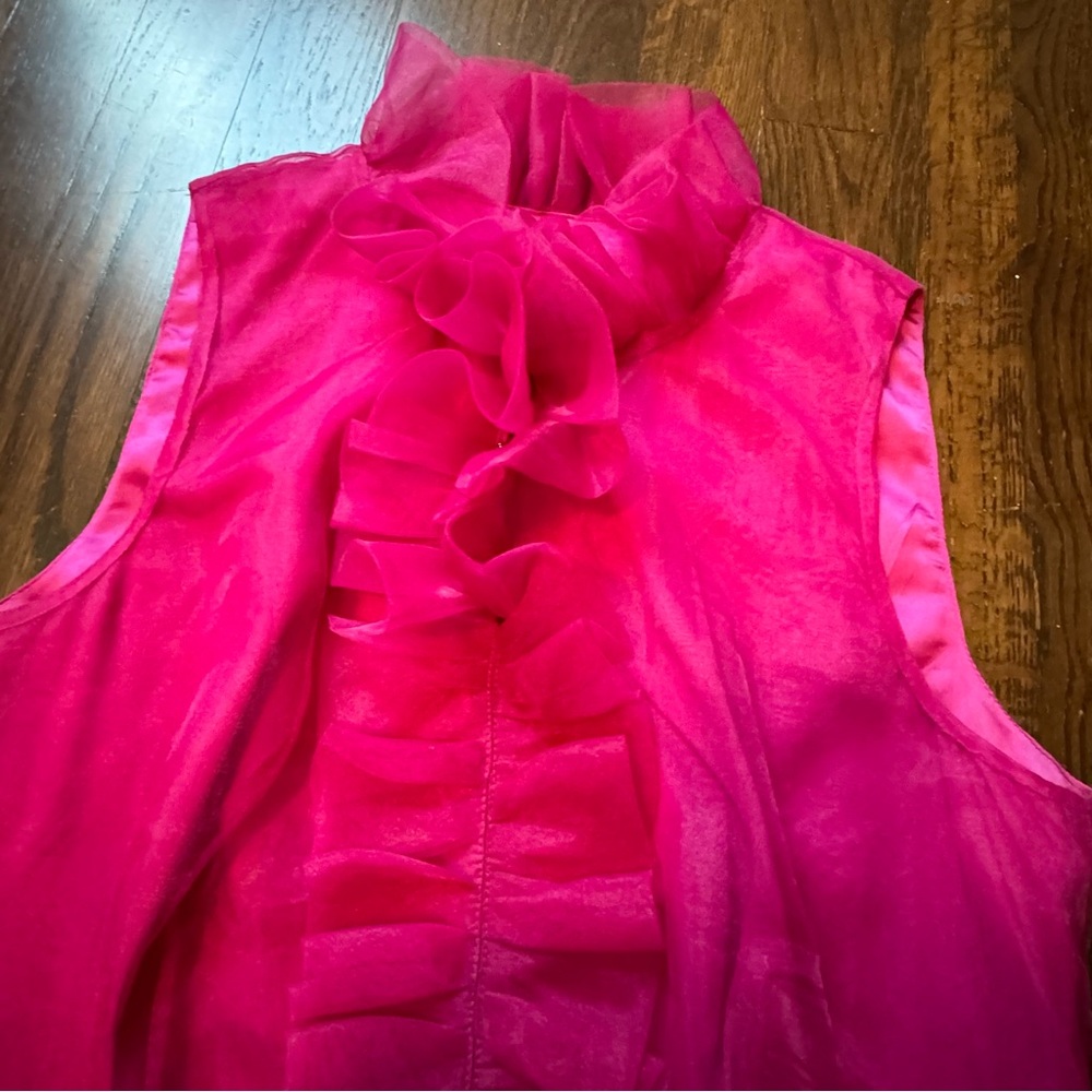Spense Pink Ruffle Top Size Small - Picture 3 of 6